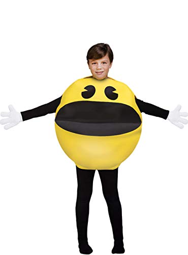 Funidelia | Disfraz de Pac-Man Oficial para niño y niña Talla 4-10 años ▶ Comecocos, Videojuegos, Años 80, Arcade - Amarillo