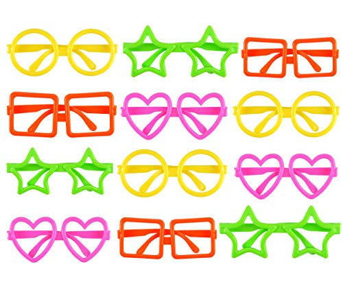 Gafas para niñas y niños - 12 Unidades - Gafas para fiestas - Gafas para disfraces - Formas y colores variados