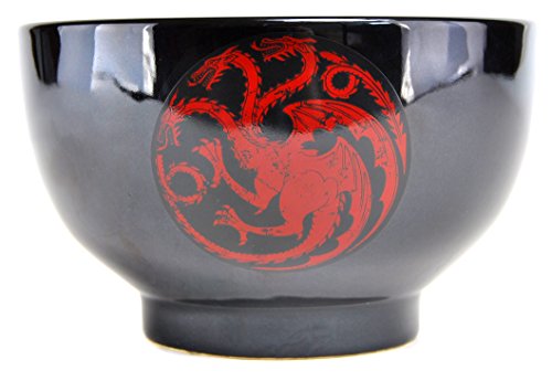 Game Of Thrones Tazón Juego de Tronos Targaryan, Color negro con rojo, 500 ml