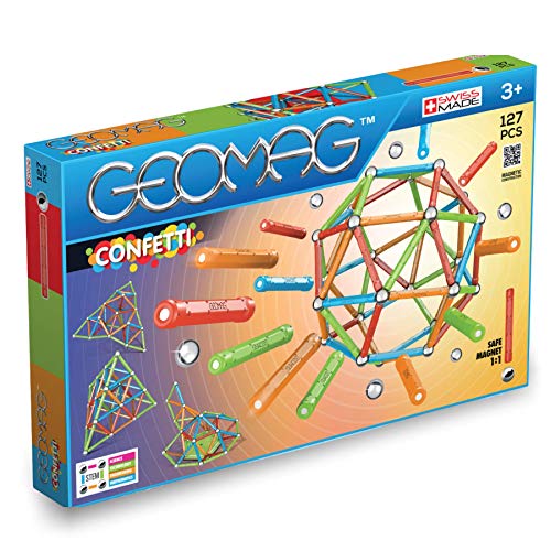 Geomag Confetti Construcciones magnéticas y juegos educativos, 127 piezas (354), Multicolor