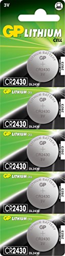 GP CR2430 3V - Pack de 5 Pilas CR 2430 de Litio botón | Litio Puro, Mayor Rendimiento y duración | Sin Mercurio | Pack Compuesto por 1 blíster de 5 Pilas CR2430 / DL2430 envasadas Individualmente