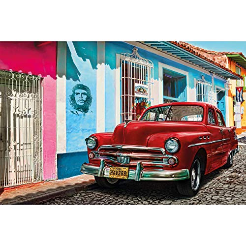 GREAT ART Mural de Pared – Auto Antiguoen La Habana – Coche Ilustración De La Obra Arte Cuba Rojo Chevrolet Salón Motivo Calle Cubana Foto Tapiz Y Decoración (210 x 140 cm)
