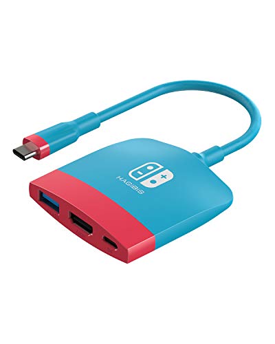 Hagibis Base de multiconexión portátil 3 en 1 SWC01 para Nintendo Switch y alta compatibilidad. Contiene un cable convertidor de USB-C a USB 3.0, entrada HDMI 1080 y entrada USB-C