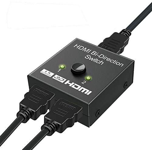 HDMI Switch, GANA Conmutador HDMI Switcher HDMI Bidireccional 2 Entradas a 1 Salida o o Switch 1 a 2 Salida Soporta 4K/3D/1080/HDCP Passthrough-HDMI Switcher for HDTV/BLU-Ray Player/DVD/DVR/Xbox etc
