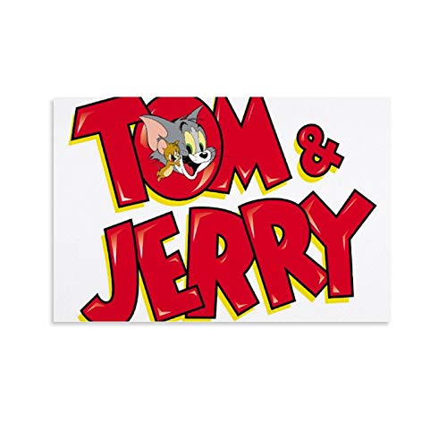 Homrkey Impresión sobre lienzo para pared con el logotipo de Tom Et Jerry sobre lienzo, 20 x 30 cm