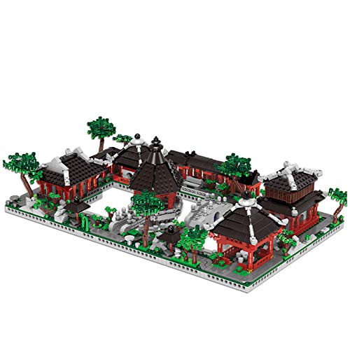 HYLL Mini Bloques de construcción de partículas, Arquitectura Antigua Suzhou Jardín Modelo de Modelo Bloques de construcción 6-en-1 Juguetes educativos para niños Regalo de ladrillo