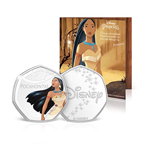 IMPACTO COLECCIONABLES Disney Princess Birthday Card Gifts Present Blank Card with 50p Shaped Keepsake Coin Included - Pocahontas