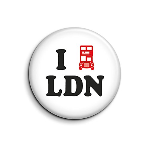 Insignia de botón de autobús de Londres – I Love London Retro – recuerdo de Londres – pequeño regalo de cumpleaños – Cool Retro Pin Pin Insignia – Regalo para turistas