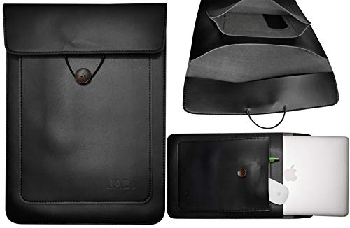 JABs Funda para portátil de piel vegana con soporte para lápiz y soporte para portátiles de 12 a 13 pulgadas, Microsoft Surface Pro 7/6/5/4 Prox, MacBook Air Pro IPad, color negro