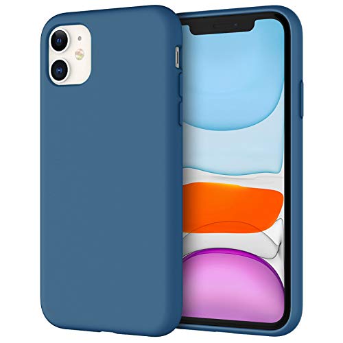 JETech Funda de Silicona Compatible iPhone 11 (2019) 6,1", Sedoso-Tacto Suave, Cubierta a Prueba de Golpes con Forro de Microfibra (Azul Cobalto)