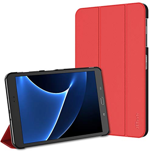 JETech Funda para Samsung Galaxy Tab A 10,1 2016 (SM-T580 / T585, No para el Modelo 2019) Carcasa con Soporte Función, Auto-Sueño/Estela, Rojo
