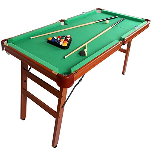 JH Mesa de Billar Mesa Snooker Plegable con Bolas 140 x 69 x 79 cm Verde