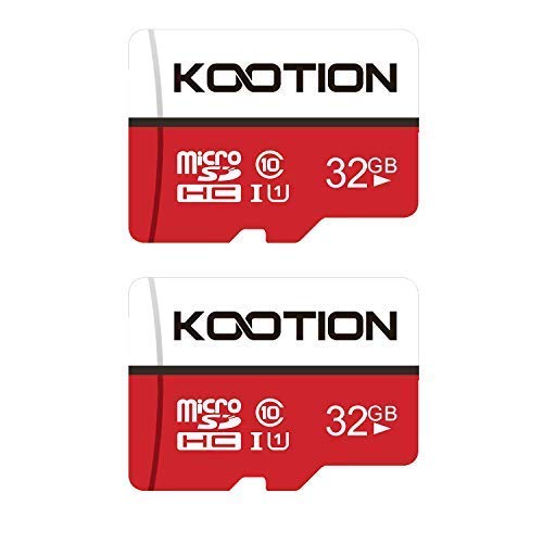 KOOTION Micro SD 32GB Clase 10 Tarjeta Memoria MicroSDHC（U1 y A1） 32 Giga Memory Card Micro SD Card 32G 2 Pack con Adaptador para Telefonos,Cámara,Gopro,Alta Velocidad de Lectura hasta 100 MB/s