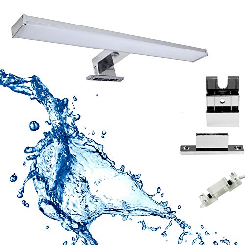 Lámpara LED para espejo de baño, 1200 lm, 15 W, luz blanca neutra, 4000 K, IP44-230 V, aluminio, longitud del producto 78 cm