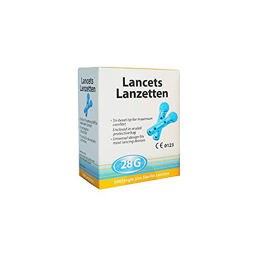 Lancetas Esteriles 28G 100 unidades (Glucosa, Colesterol, tests rápidos..)
