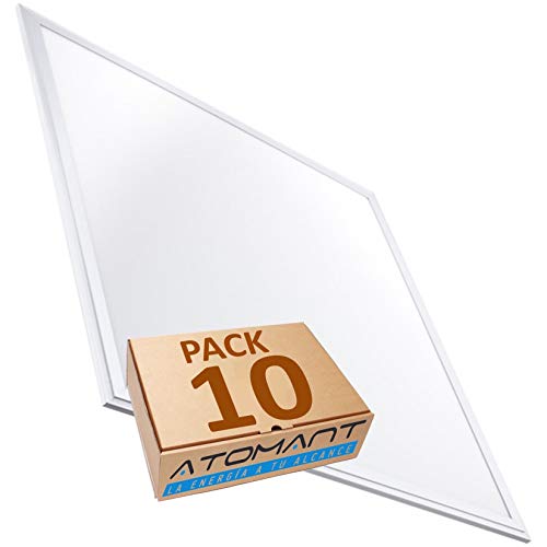 Led Atomant Pack 10x Panel LED Slim 60x60cm, 40W. Color Blanco Neutro (4500K). 3200 lumenes. A++