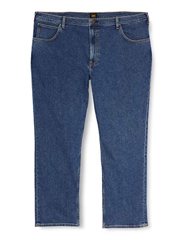 Lee Brooklyn Straight Jeans, Mid Stonewash, 48W x 32L para Hombre
