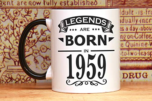 Legends are Born in 1959 - Taza de cumpleaños con texto en inglés