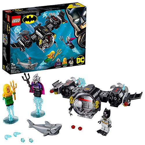 LEGO Super Heroes DC Comics - Batsubmarino de Batman y el Combate Bajo el Agua, Juguete de Construcción y Aventuras con Minifiguras de Aquaman y el Amo del Oceáno (76116)