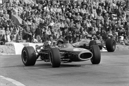 Lienzo 100 x 70 cm: Jack Brabham and Jim Clark, Monaco GP, Monte Carlo 1967 de Motorsport Images - Cuadro Terminado, Cuadro sobre Bastidor, lámina terminada sobre Lienzo auténtico, impresión en Lie.