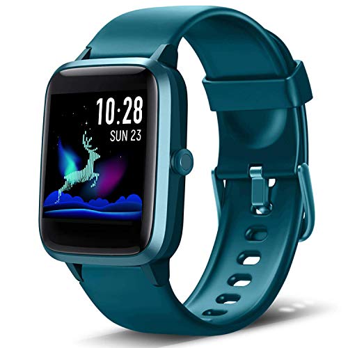 Lintelek Reloj Inteligente Mujer Hombre, Smartwatch con Monitor de Pasos, Calorías, Sueño y Ritmo Cardíaco, Reloj Inteligente Impermeable 5ATM, Reloj Deportivo para iOS y Android
