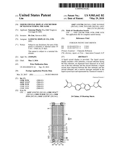 Liquid crystal display and method of manufacturing the same: United States Patent 9983442 (English Edition)