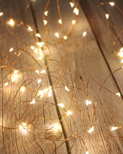 Litogo Guirnalda Luces Pilas, Luces LED Pilas[2 PCS], Luces LED Habitacion 5m 50 LED Luces de Cadena Micro con Pilas de Alambre de Cobre para Decoración Interior Bodas Fiesta de Navidad …