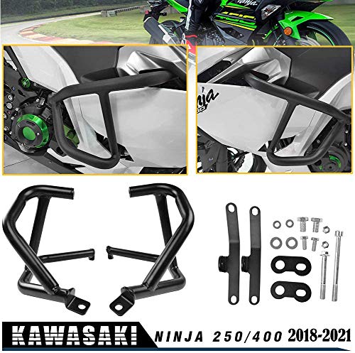 LoraBaber Motocicleta para Kawasaki Ninja 400 Ninja 250 2018 2019 2020 2021 Barra de protección del tanque del motor Protector Barras de choque Marco Bumper Ninja400 Ninja250 18 19 20 21