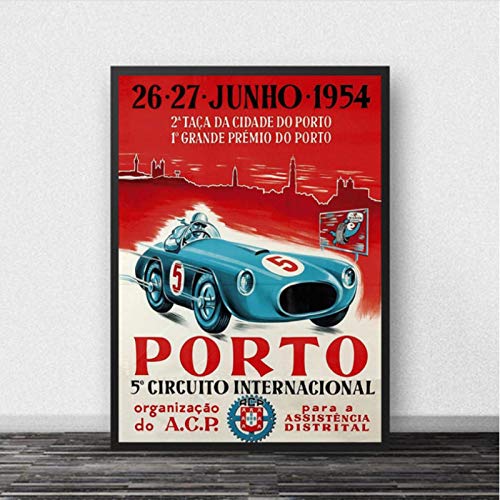 lubenwei Mónaco 64th Super Motor Car Poster Champion World Grand Prix Retro Wall Art Canvas Painting Baby Kids Room 40x60cm Sin Marco AW-1757