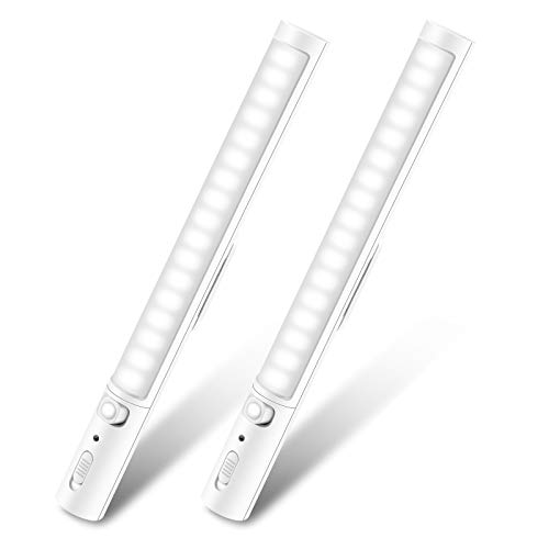 Luces Para Armarios, Iluminación LED Armario Sensor, a Pilas Blanco 26 cm, Iluminación 21 LED de Muebles（2 Pack ）