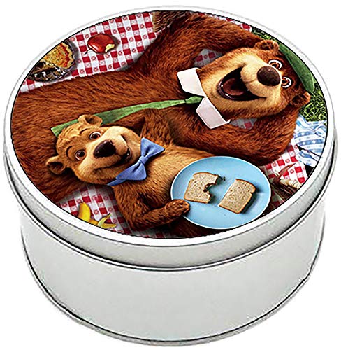 MasTazas El Oso Yogui Y Boo-Boo Yogi Bear A Caja Redonda Lata Round Metal Tin Box
