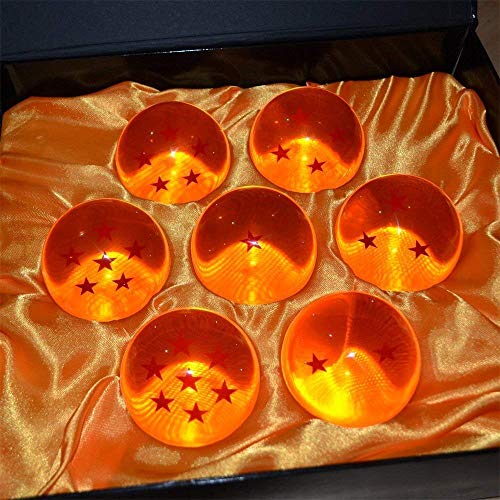 MEETOZ - 7 bolas de cristal de resina acrílica grandes, con caja de regalo, diseño de dragón, transparentes, para jugar