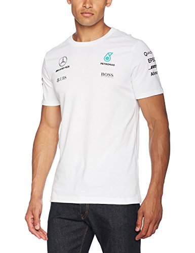 Mercedes AMG Petronas Camiseta Hombre MAMGP 2017, de Color Negro, Primavera/Verano, Hombre, Color Weiß, tamaño Small