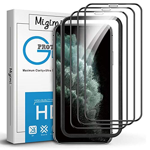 Migimi Protector de Pantalla para iPhone 11 Pro MAX, iPhone XS MAX, [3 Pack] Cristal Templado 9H Dureza Anti-Huellas Dactilares, Vidrio Templado Protectora para iPhone 11 Pro MAX/XS MAX