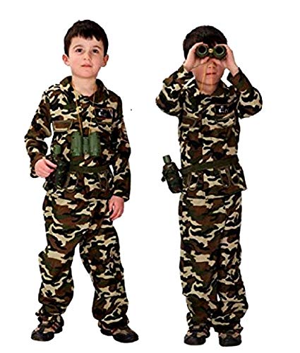 Militares Traje - Disfraz - Carnival - Halloween - camuflaje asalto - Soldado - ejército - marrón - bebé - Tamaño M - 3/5 años - idea de regalo para cumpleaños
