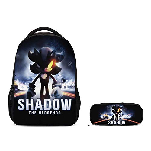 mochila escolar 2 unids/lote nuevo juego de mochila escolar Sonic Shadow de dibujos animados para niños niñas adolescentes mochila para portátil chico bandolera estuche para lápices niños