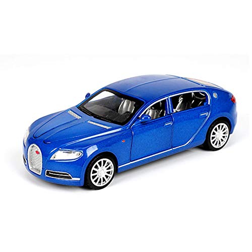 Modelo de coche de la marca escala 1/32 fundido a presión para Bugatti Galibier Veyron niños juguete simulación metal coche modelo colección decoración tire hacia atrás juguete regalo (color: azul)