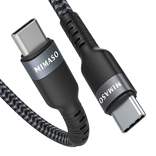 NIMASO Cable USB C a USB C PD 3.0 20V 3A 60W(2M),Cable Tipo C Carga Rapida Compatible con iPad Pro 2020/2018,Macbook Pro,Macbook Air 2020,Samsung S20 S21,Huawei P30,REDMI Note 7,MI 8 Lite,XiaoMi 9