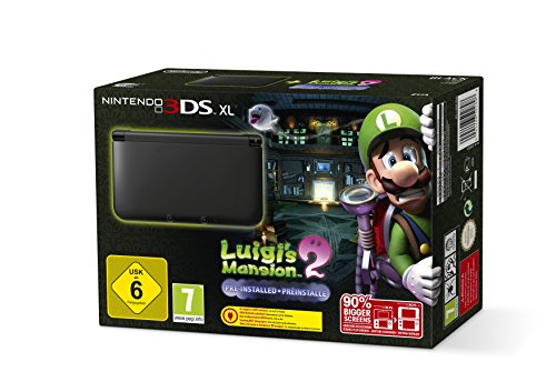 Nintendo 3DS XL + Luigis Mansion 2 - videoconsolas portátiles (Nintendo 3DS XL, Negro, D-pad, Hogar, Poder, Select, Start, LCD, 12,4 cm (4.88"), 800 x 240 Pixeles)
