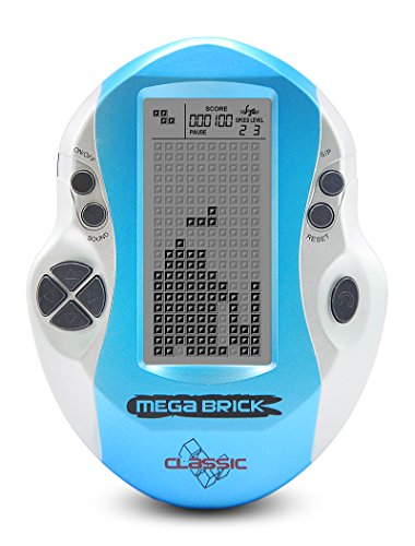 Nuevo ladrillo Juego consola pantalla grande electrónico ladrillo Inteligente juego de mano incorporado 23 juegos clásico nostálgico juego de puzzle buen regalo para un niño (azul)