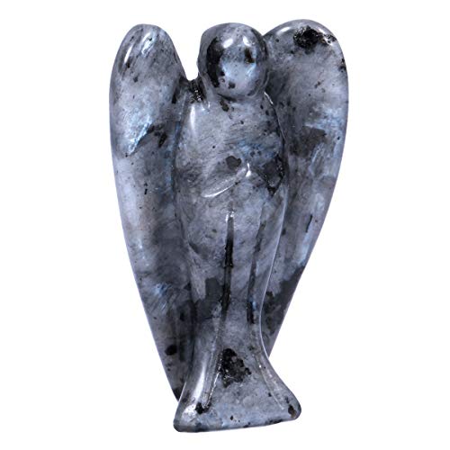Nupuyai - Figura de ángel de la guarda con piedras preciosas y cristal, Labradorita