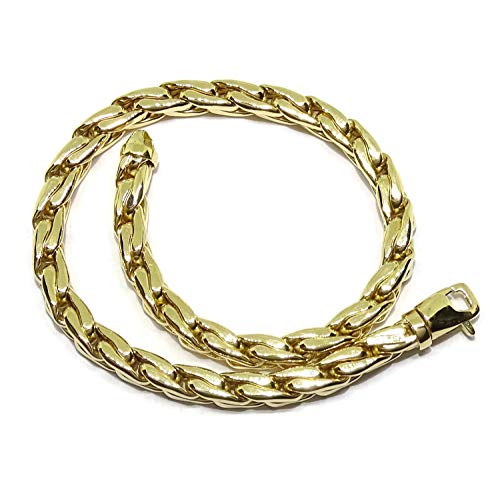 Original pulsera para hombre cuadrada de oro amarillo de 18k de cadena hueca estilo cardano de 22,00cm de larga y 4mm de ancha. Peso; 9.75gr de oro de 18k