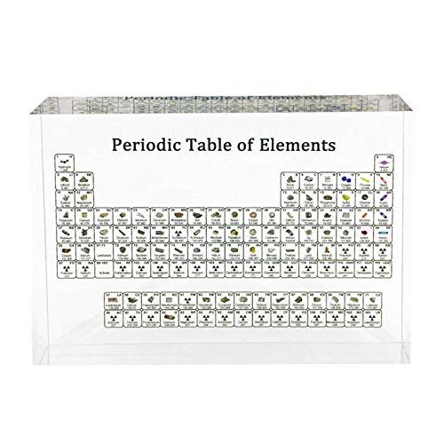 Pantalla de tabla periódica de acrílico, tabla periódica de elementos, tarjetas de referencia de química con muestras reales, para niños, herramienta de enseñanza para estudiantes,decoración del hogar