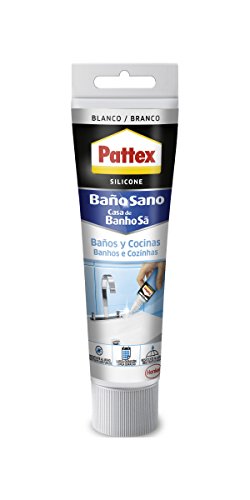 Pattex silicona Baños y Cocinas, resistente al moho y agua, color blanco, 50 ml