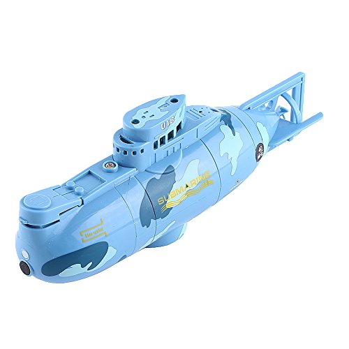 Pbzydu Barco de Buceo con Control Remoto, Modelo Submarino RC Recargable, Regalo para niños, niñas, niños, Adultos(Azul)