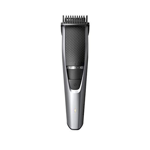 Philips BEARDTRIMMER Series 3000 Barbero BT3216/14 - Depiladoras para la barba (0,5 mm, 1 cm, 3,2 cm, 0,5 mm, Barba larga, Barba corta, Estilo barba de tres días, Gris, Metálico, Plata)