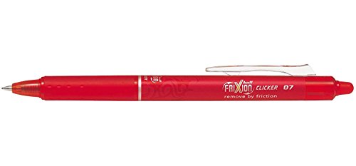 Pilot Frixion Ball "Clicker – Lote de 3 bolígrafos 0,7 mm" todos los colores – Juego con minas de repuesto y funda también disponible, color rojo 3er Sparpack