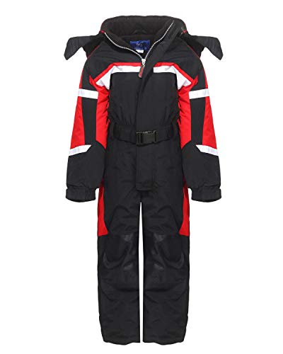 PM LB1217 Kids Outdoor tren de esquí Snowboard para niños y niñas traje funcional Hardshell invierno traje de nieve (116, negro)