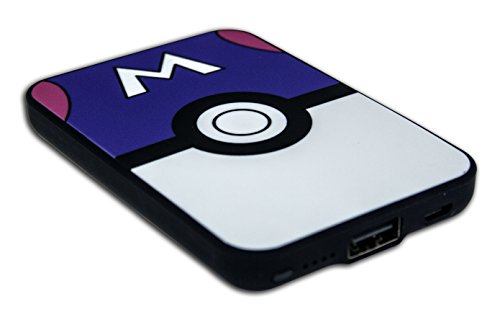 Pokemon Master Power Bank Cargador de batería 5000mAh con cable USB a Micro USB para Smartphone y Tabletas