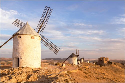 Posterlounge Cuadro de PVC 100 x 70 cm: Windmills in Castilla La Mancha, Spain de Matteo Colombo